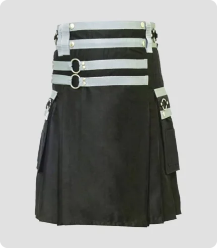 High Quality Black Cargo Utility Kilt