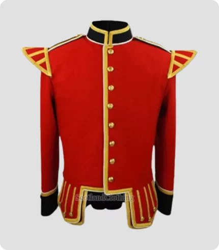 High Quality Hand Made Scottish Red Military Drummer Doublet