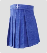 High Quality Scottish Blue Denim Kilt Side