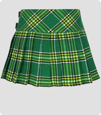 Irish Green Baby Tartan Skirt Back