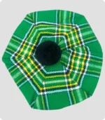 Irish Green Tartan Tam O Shanter Hat