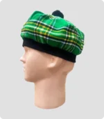 Irish Green Tartan Tam O Shanter Hat