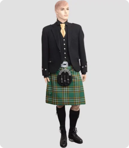 Irish National Tartan Black Gold Outfit