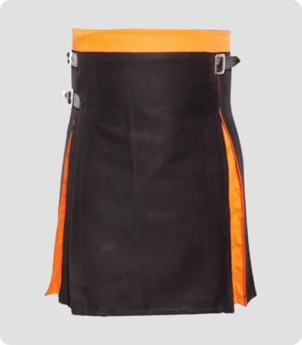 Modern Black And Orange Hybrid Kilt