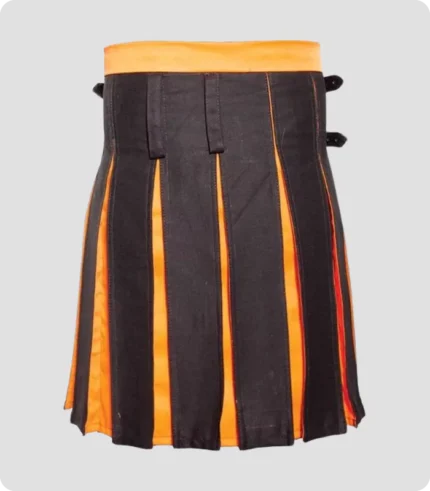 Modern Black And Orange Hybrid Kilt Back