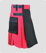 Red & Black Hybrid Kilt Side