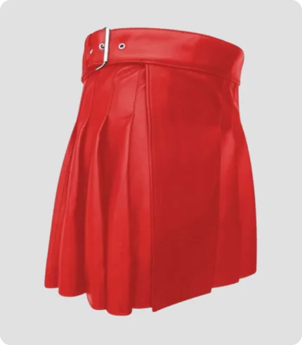 High Quality Red Leather Kilt