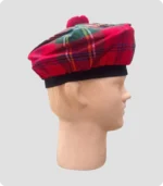 Red Royal Stewart Tartan Tam O Shanter Hat