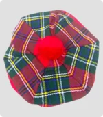 Red Royal Stewart Tartan Tam O Shanter Hat