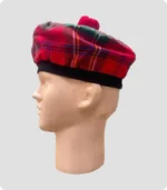 Red Royal Stewart Tartan Tam O Shanter Hat