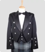 Scottish Black Prince Charlie Jacket with Three Button Vest