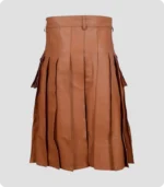 Scottish Brown Leather Utility Kilt Back