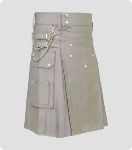 Standard Grey Utility Kilt Side