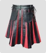 Stylish Black Gladiator Leather Kilt Back