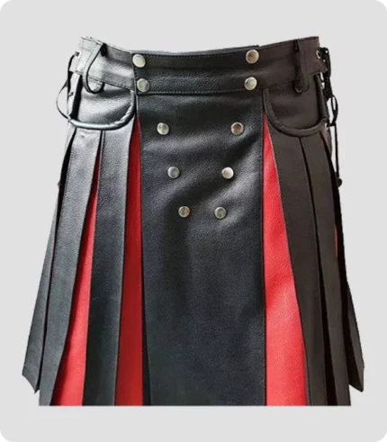 Stylish Black Gladiator Leather Kilt