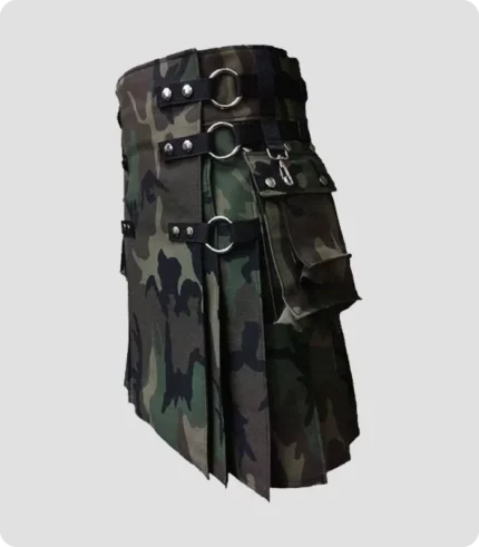 Stylish Camouflage Tactical Kilt Side