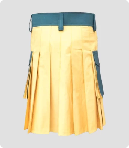 Stylish Green & Yellow Hybrid kilt Back