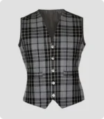 Stylish Grey Hamilton Tartan Waistcoat