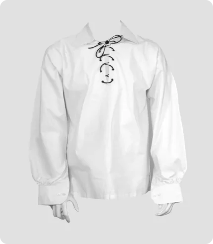 Stylish Mens Scottish White Ghillie Shirt