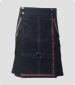 Stylish Standard Black Utility Kilt