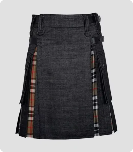 Traditional Scottish Black Hybrid Kilt